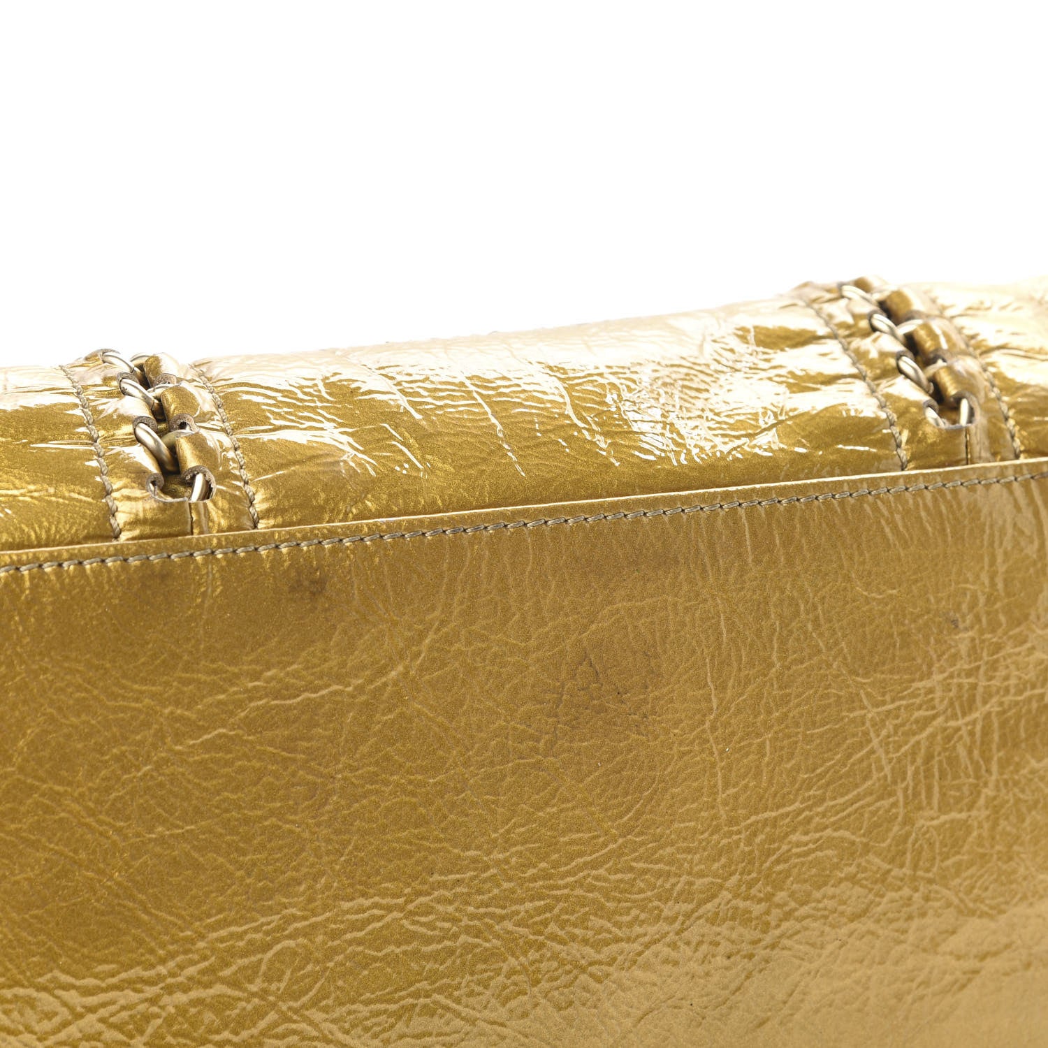 Chanel Crinkled Patent Modern Chain Tote Gold 9 of 12