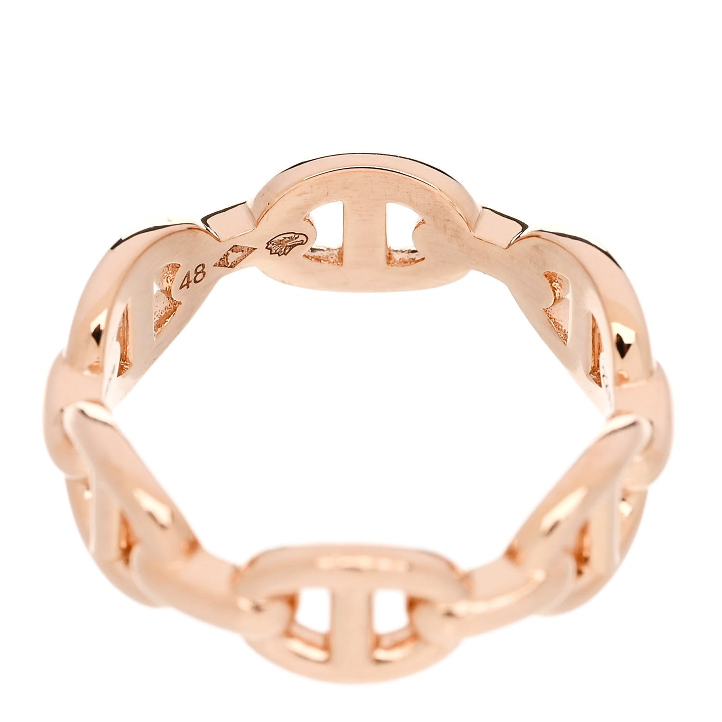 18K Rose Gold PM Chaine d'Ancre Enchainee Ring 48 4.5