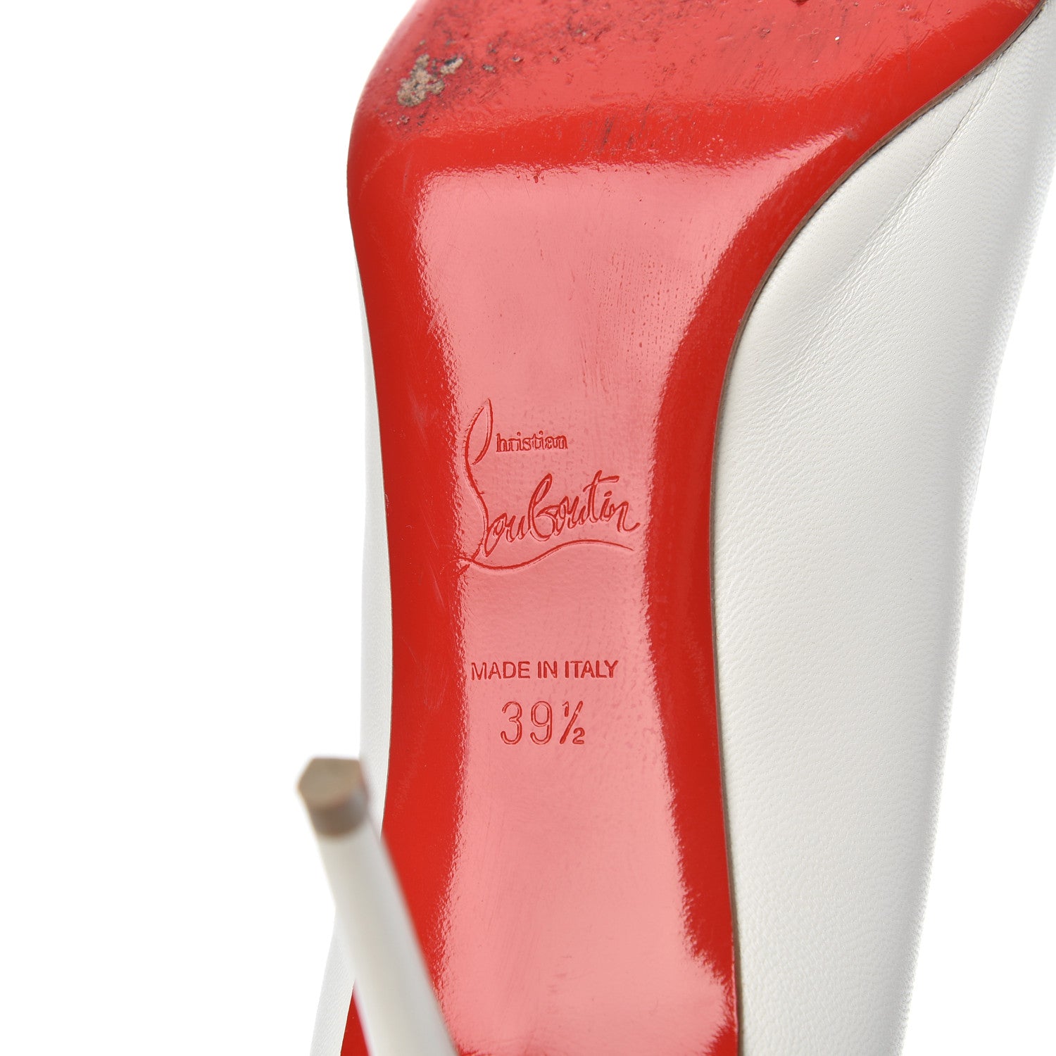 Christian Louboutin Nappa Patent Studded Predupump 85 Pumps 39.5 White 6 of 19
