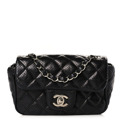 Chanel Lambskin Perforated Mini Rectangular Flap Black 1 of 11