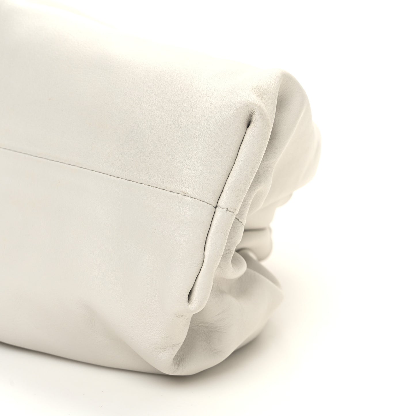 Smooth Butter Calf The Pouch Oversized Clutch Chalk