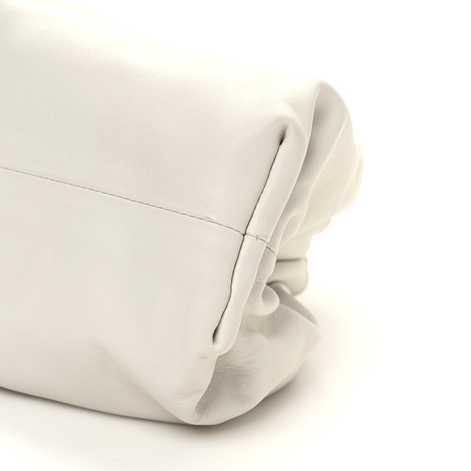 Bottega Veneta Smooth Butter Calf The Pouch Oversized Clutch Chalk 8 of 8