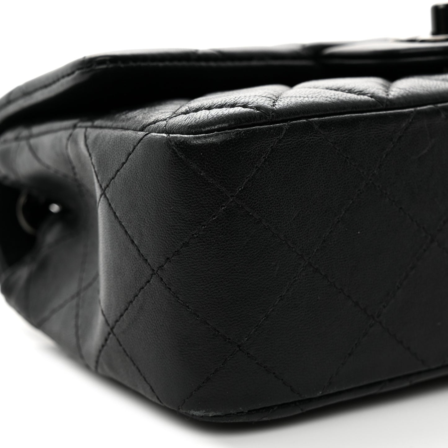 Lambskin Quilted Mini Rectangular Flap So Black