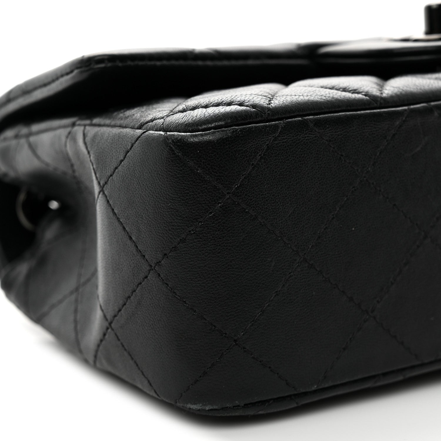 Chanel Lambskin Quilted Mini Rectangular Flap So Black 10 of 14