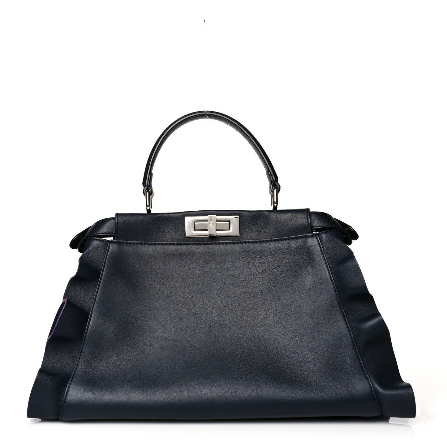 Vitello Seta Waves Bi-Color Medium Peekaboo Iconic Satchel Blue Notte Mostarda