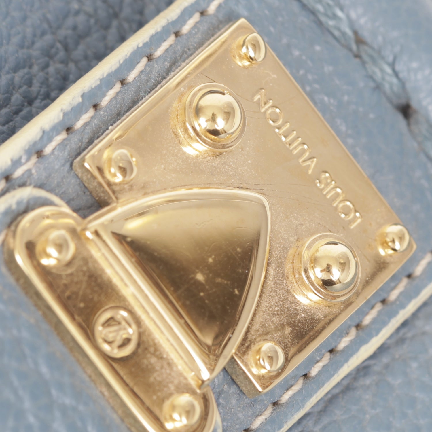 Louis Vuitton Suhali Studded Driving Loafers 37 Blue 5 of 9