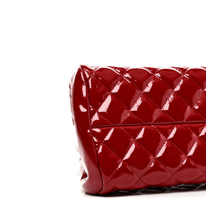 Chanel Patent Quilted Small Just Mademoiselle Bowling Bag Red 9 of 10