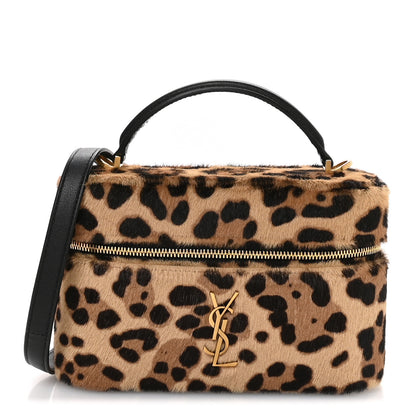 Saint Laurent Pony Hair Leopard Print Mini Gaby Vanity Case Brown Black 1 of 11