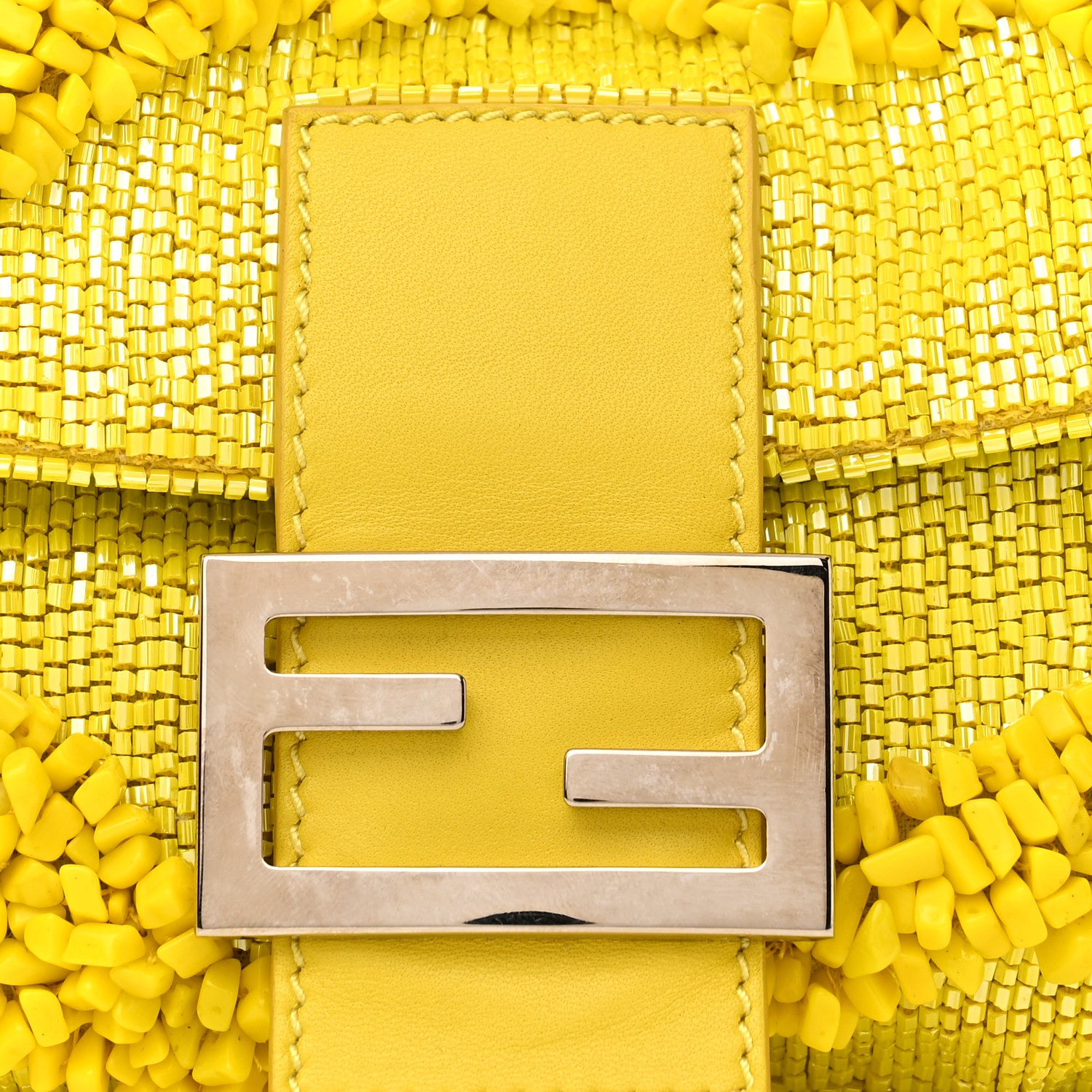 Fendi Beaded Baguette Yellow 8 of 10