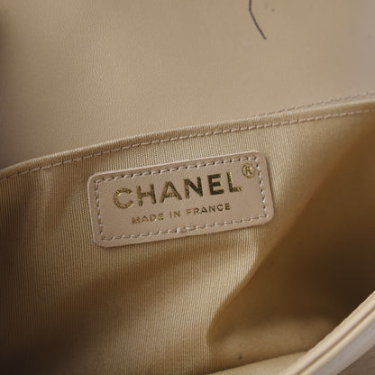Chanel Lambskin Quilted Medium Boy Flap Beige 8 of 10