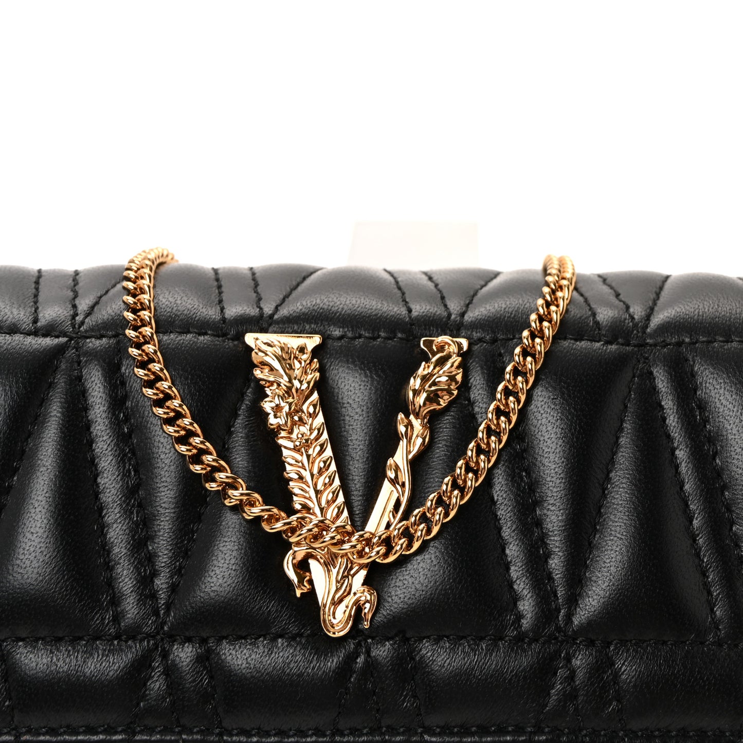 Nappa Quilted Virtus Evening Bag Black