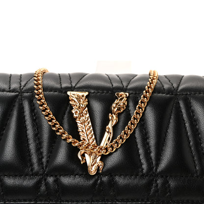 Versace Nappa Quilted Virtus Evening Bag Black 7 of 9