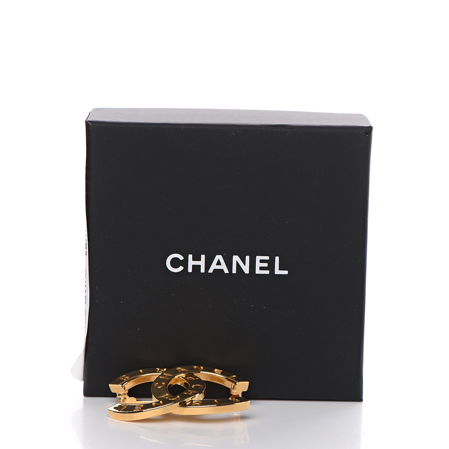 Chanel Metal Paris Button CC Large Brooch Gold 4 of 4