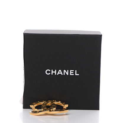 Chanel Metal Paris Button CC Large Brooch Gold 4 of 4