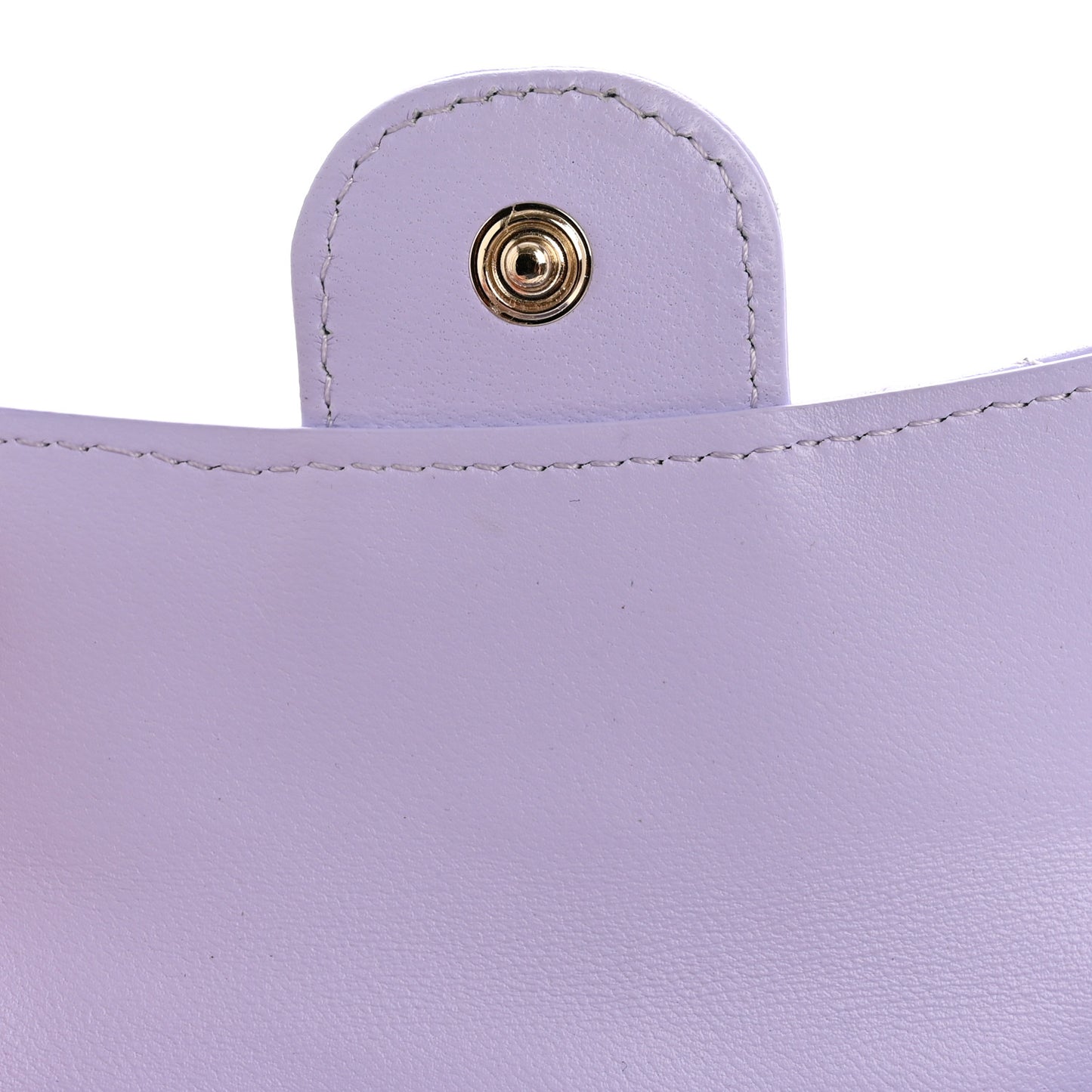 Lambskin Quilted Tri-Fold Flap Wallet Light Purple