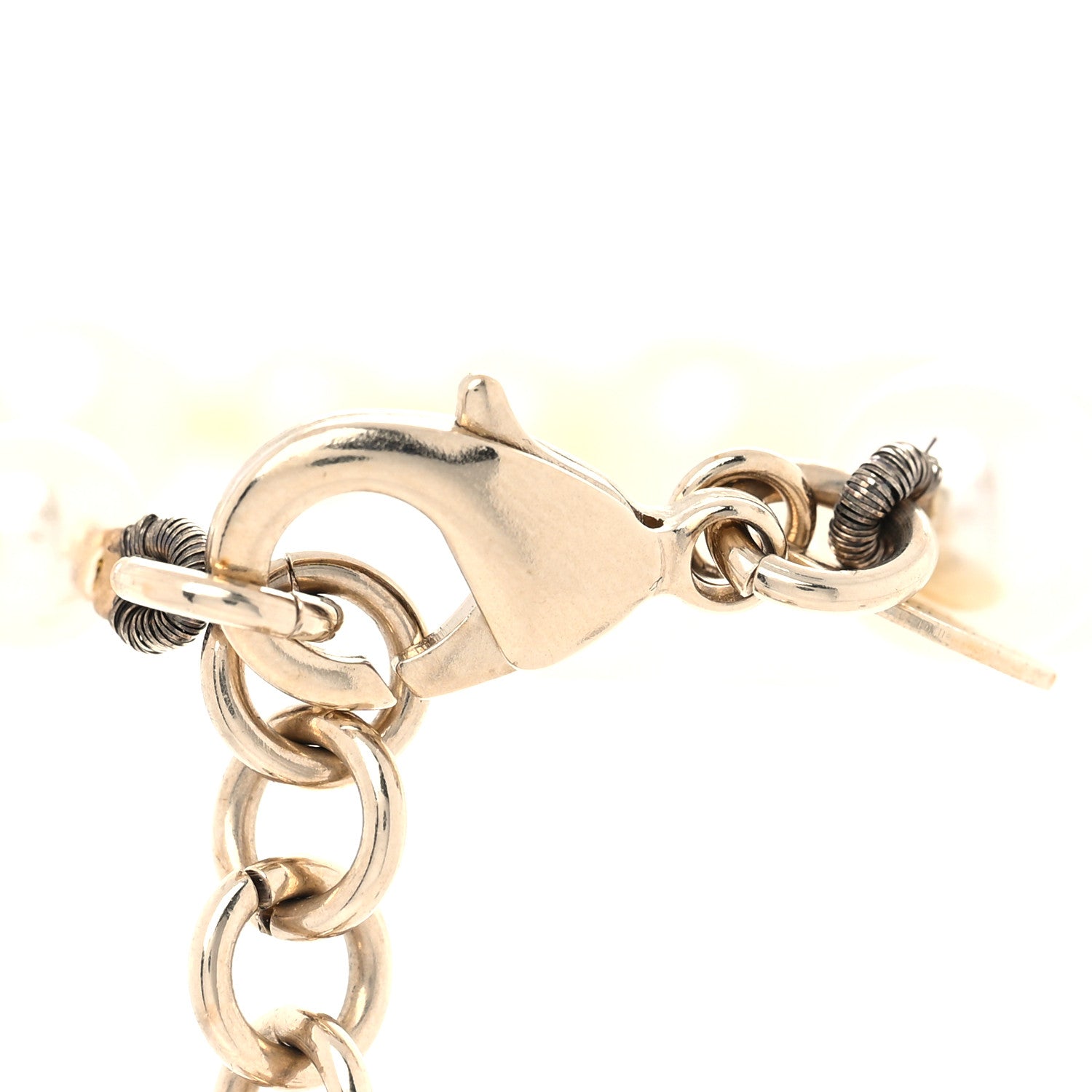 Chanel Graduated Pearl Crystal CC Bracelet Gold 5 of 6