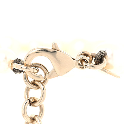 Chanel Graduated Pearl Crystal CC Bracelet Gold 5 of 6