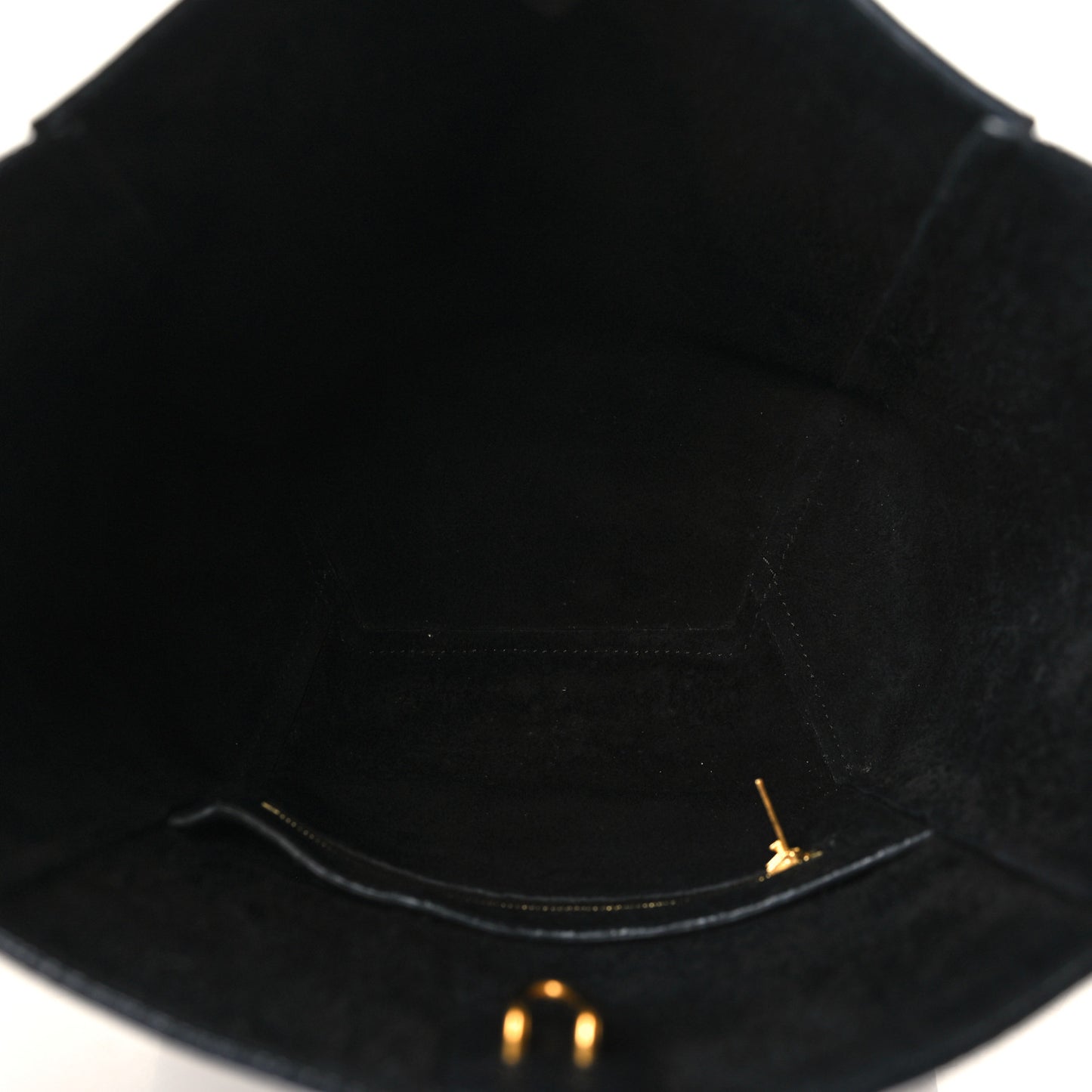 Soft Grained Calfskin Small Sangle Bucket Bag Black