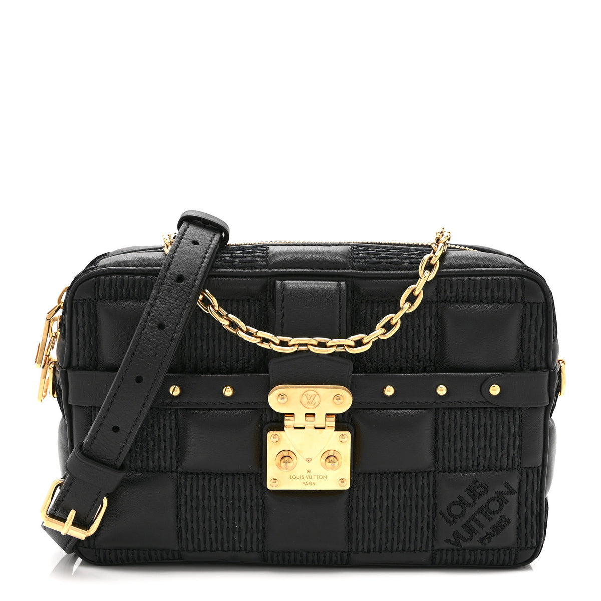 Louis Vuitton Lambskin Damier Quilt Troca PM Black 1 of 9