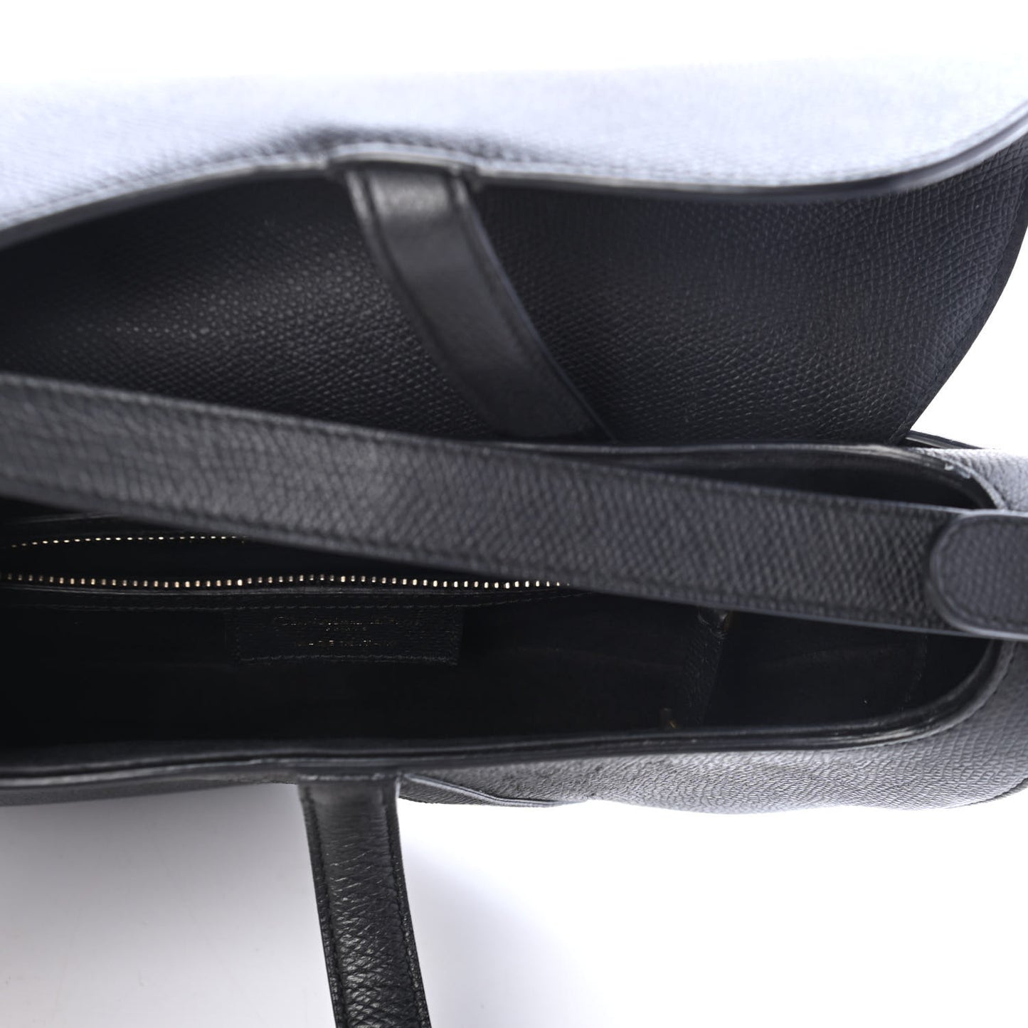 Grained Calfskin Saddle Bag Black