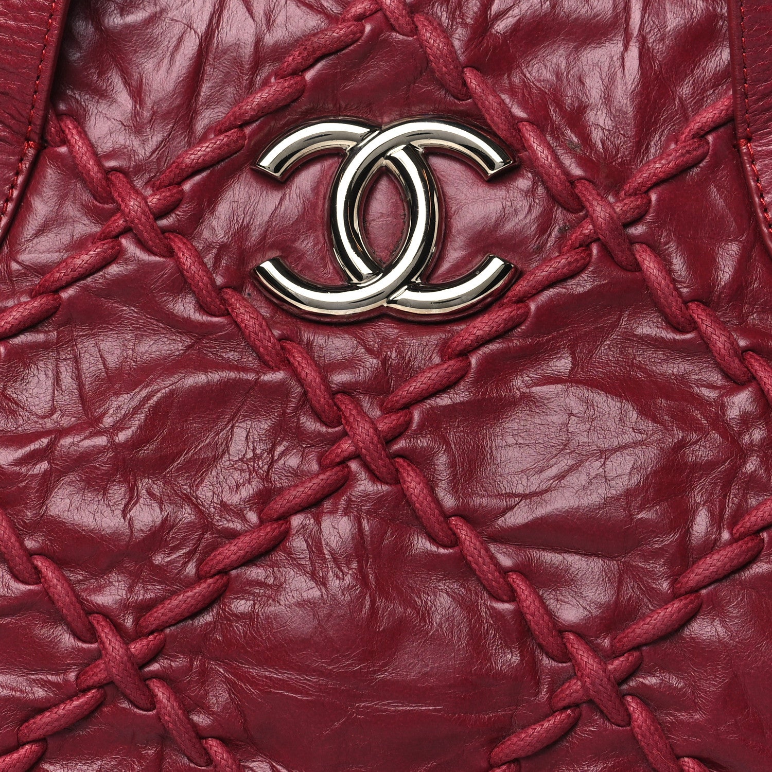 Chanel Calfskin Ultra Stitch Bowler Red 8 of 12