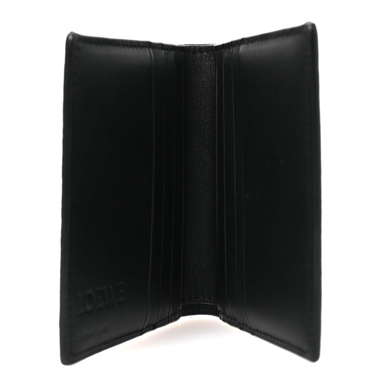 Loewe Grained Calfskin Vertical Bi-fold Wallet Black 5 of 8