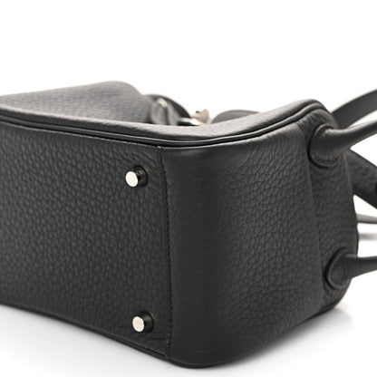 Hermes Taurillon Clemence Mini Lindy 20 Black 10 of 11