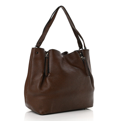 Burberry Grainy Calfskin House Check Medium Maidstone Dark Brown 3 of 14