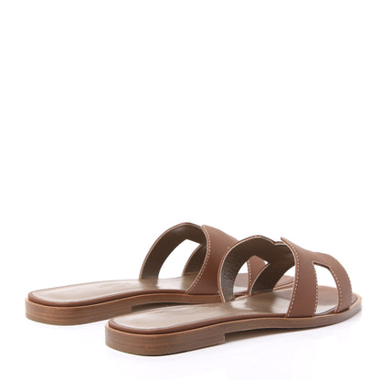 Hermes Box Calfskin Oran Sandals 36 Gold 4 of 9