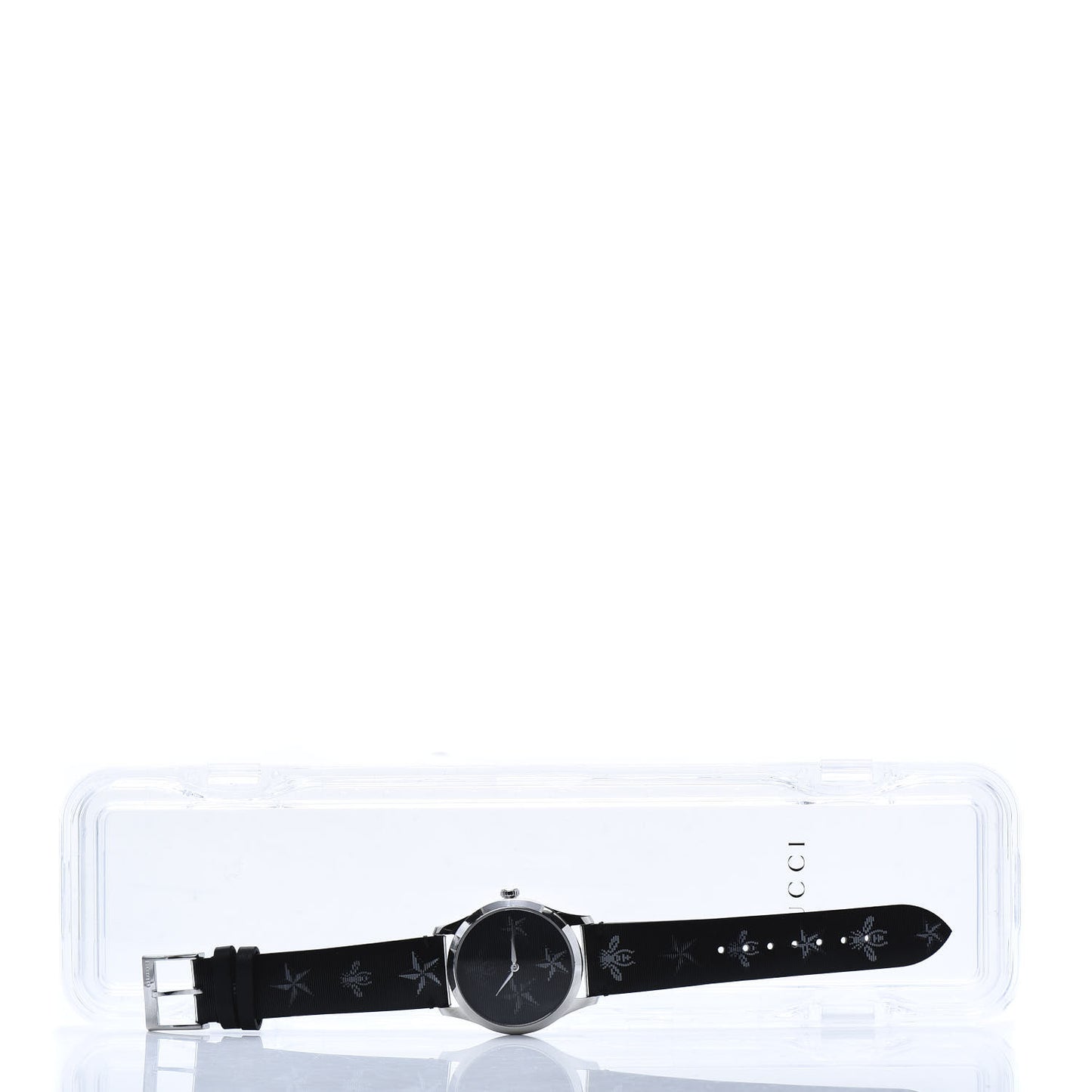 Stainless Steel Calfskin 38mm G-Timeless Bee Star Hologram Quartz Watch Black