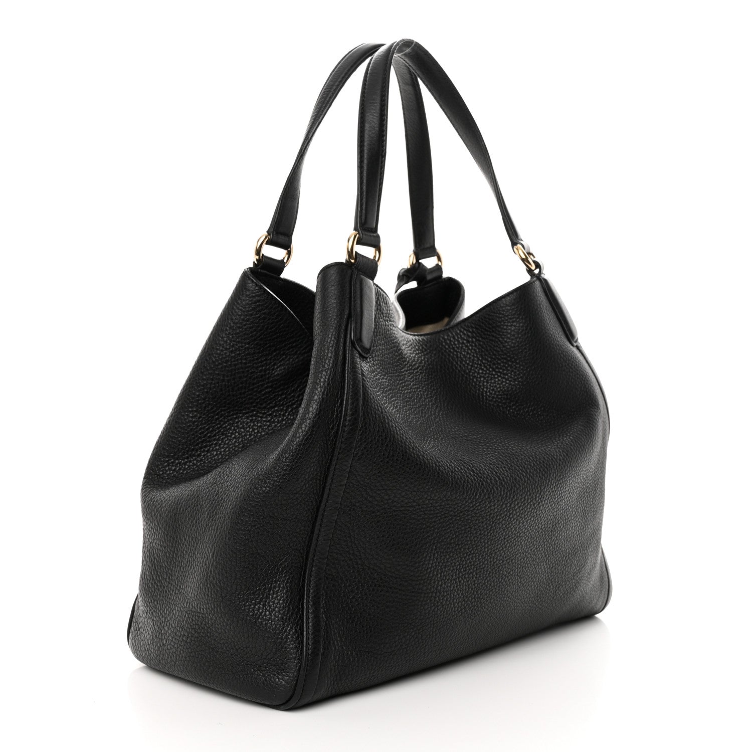 Gucci Pebbled Calfskin Medium Soho Shoulder Bag Black 3 of 13