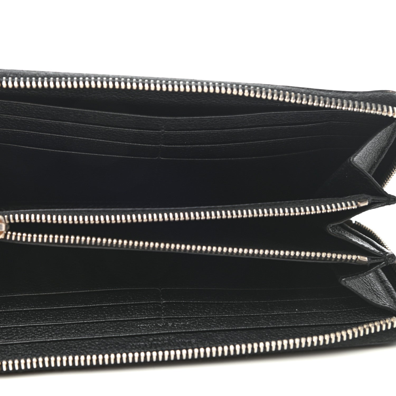 Saint Laurent Grained Calfskin Rive Gauche Zip Around Wallet Black 5 of 8