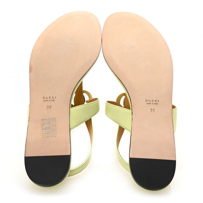 Gucci Calfskin Double G Thong Flat Sandals 38 Pistachio Green 6 of 9
