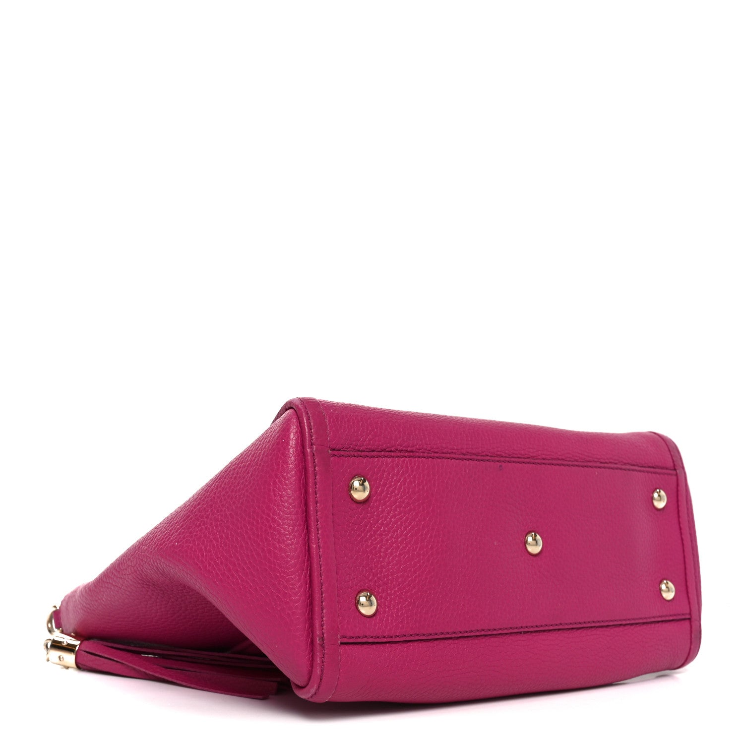 Gucci Pebbled Calfskin Small Soho Top Handle Bag Bright Bougainvillea 4 of 11