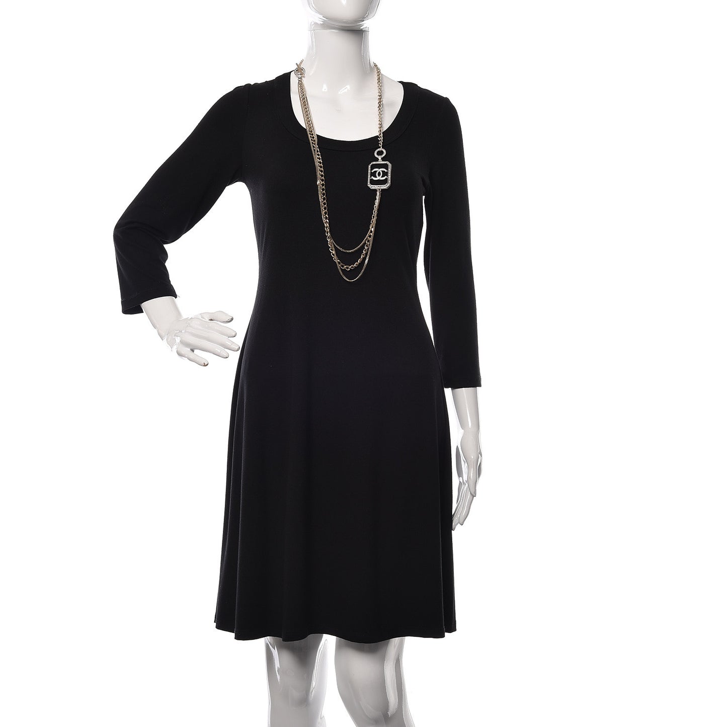 Crystal Chain CC Multi Strand Necklace Gold