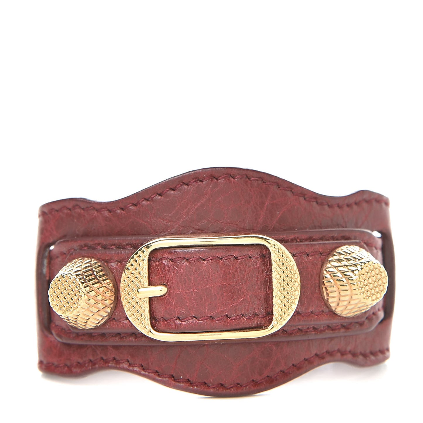 Agneau Arena Giant 12 Gold Hardware Bracelet S Bordeaux
