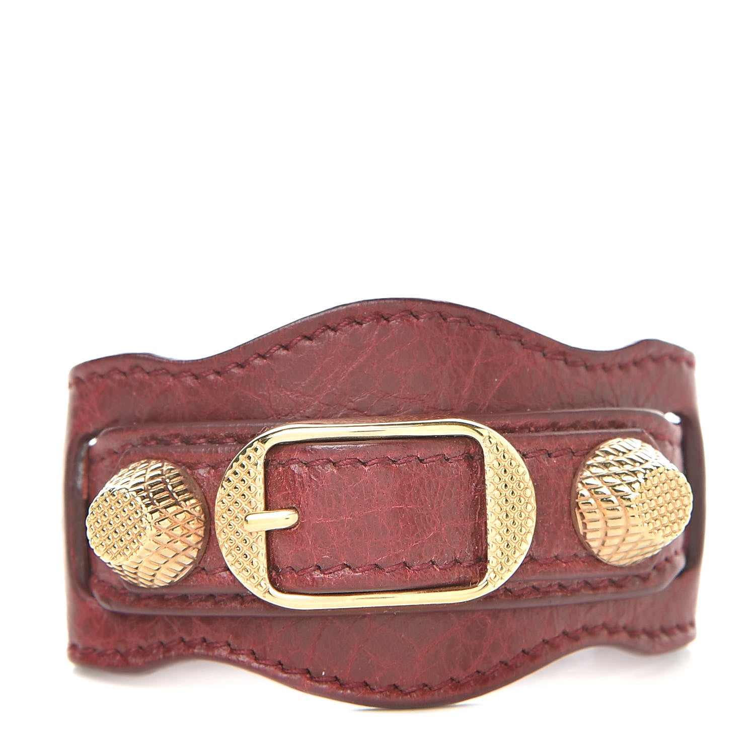 Balenciaga Agneau Arena Giant 12 Gold Hardware Bracelet S Bordeaux 1 of 4