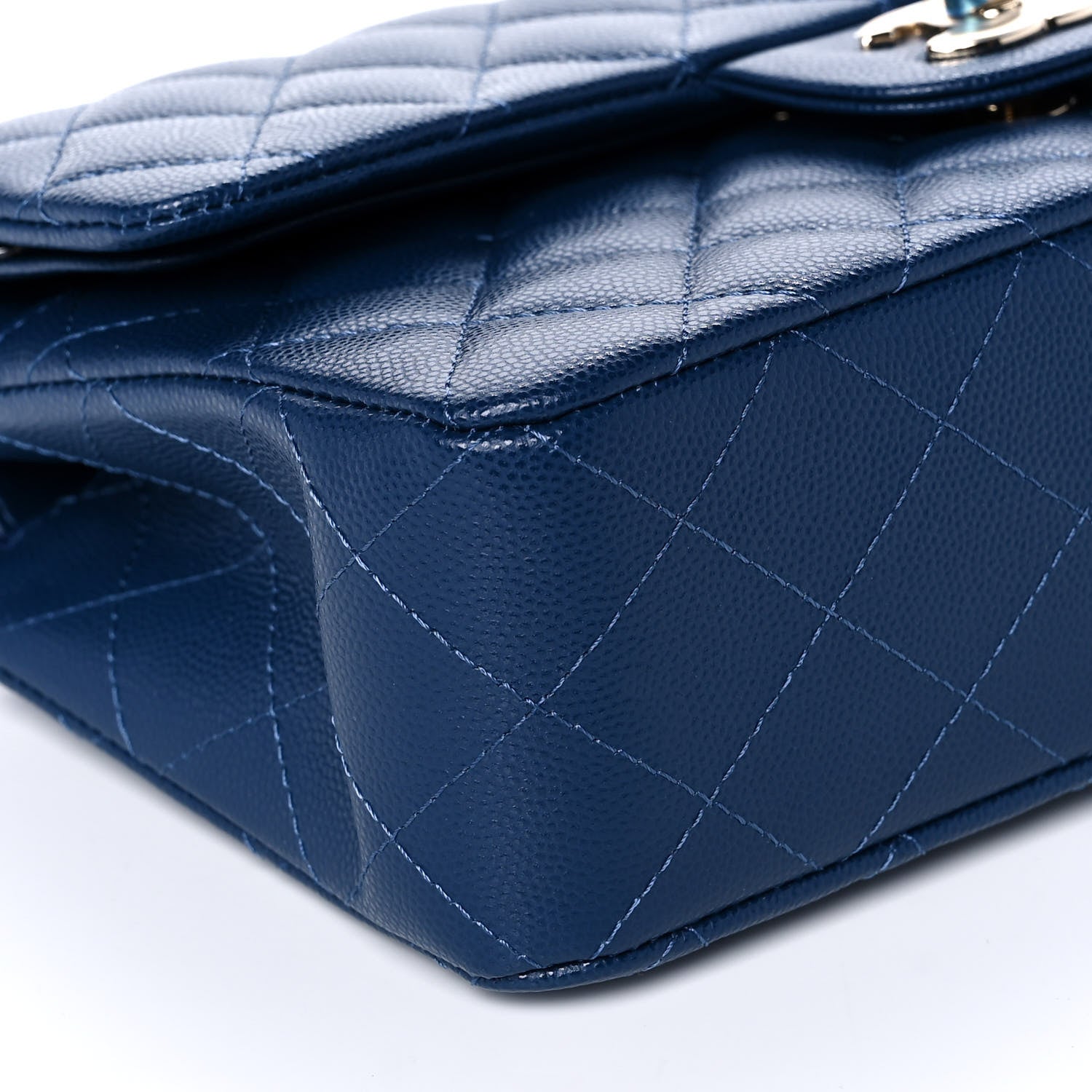 Chanel Caviar Quilted Small Double Flap Blue 11 of 13