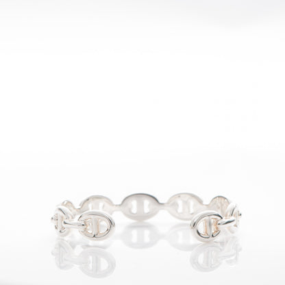 Hermes Sterling Silver MM Chaine d'Ancre Enchainee Cuff Bracelet SH 3 of 4