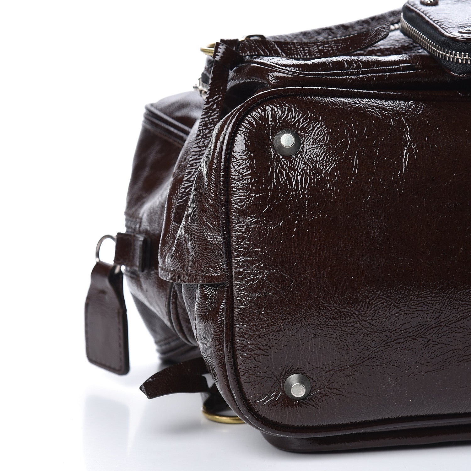 Chloe Crinkled Patent Betty Shoulder Bag Chocolate 10 of 12
