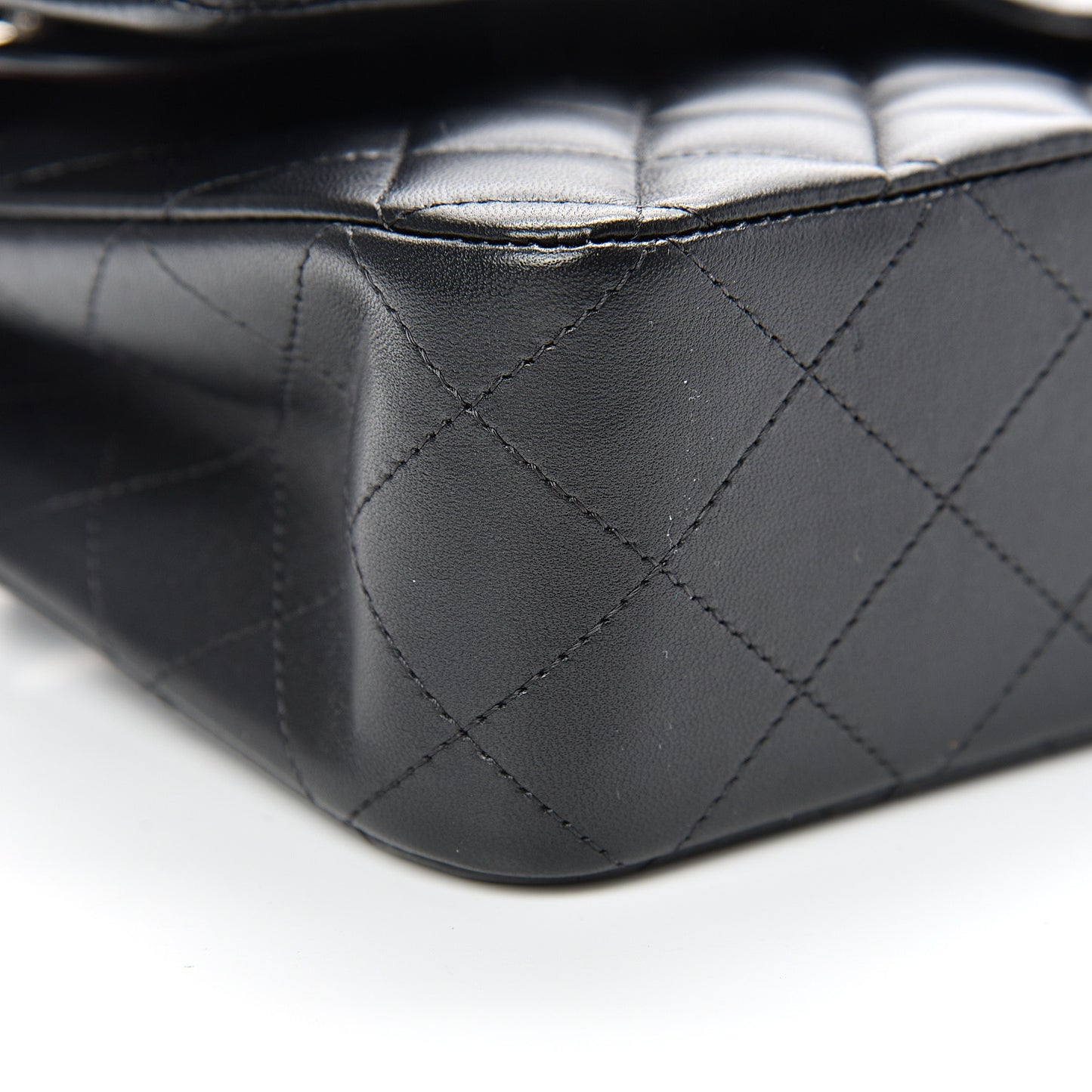 Lambskin Quilted Medium Double Flap Black