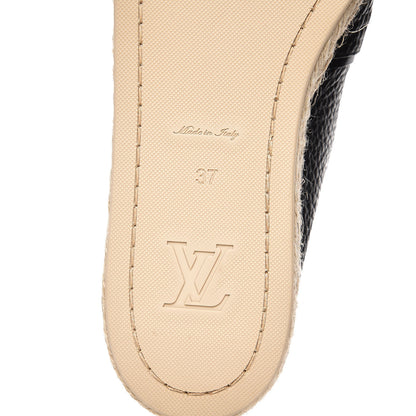 Louis Vuitton Calfskin Tropical Bloom Espadrille Flat 37 Black 6 of 8