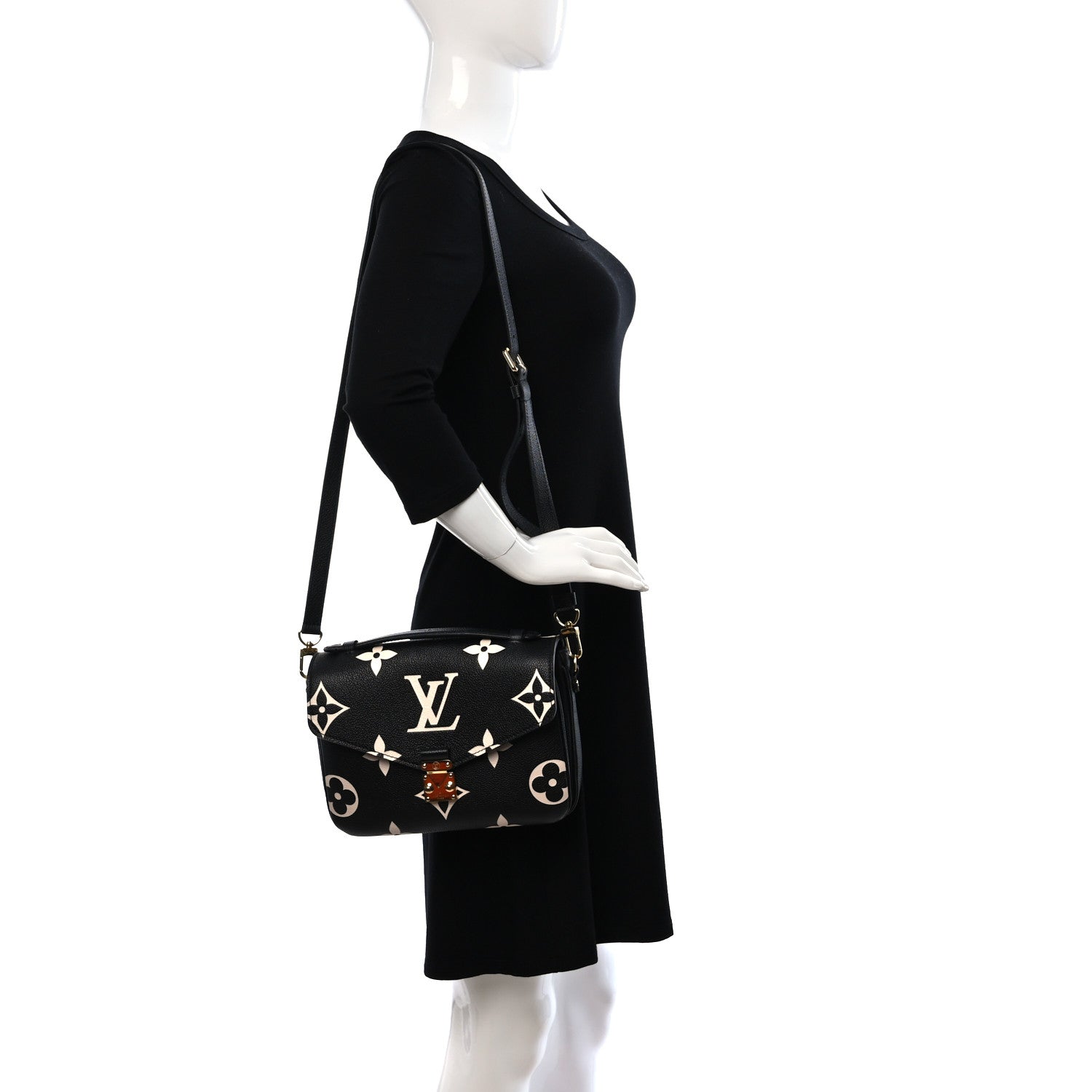 Louis Vuitton Empreinte Monogram Giant Pochette Metis Black Beige 2 of 8