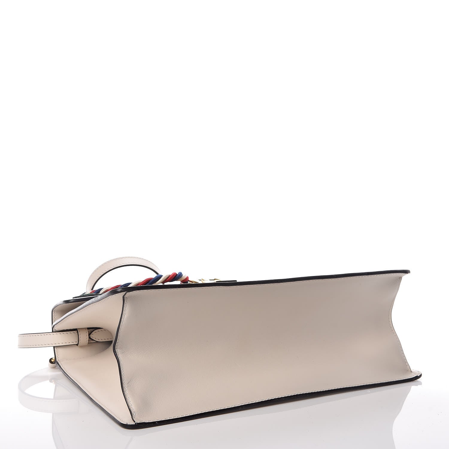 Gucci Calfskin Embroidered Medium Sylvie Top Handle Bag White 6 of 21