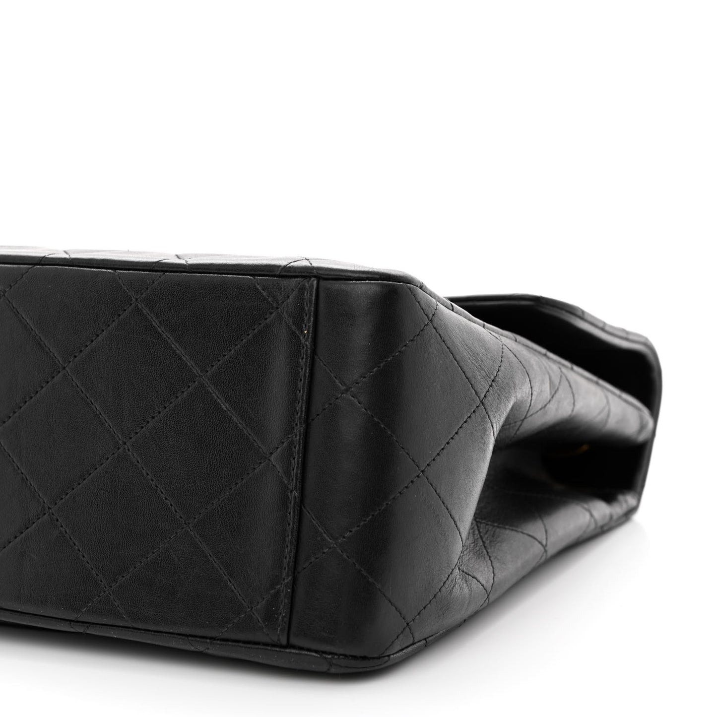 Lambskin Quilted XL Jumbo Single Flap Black