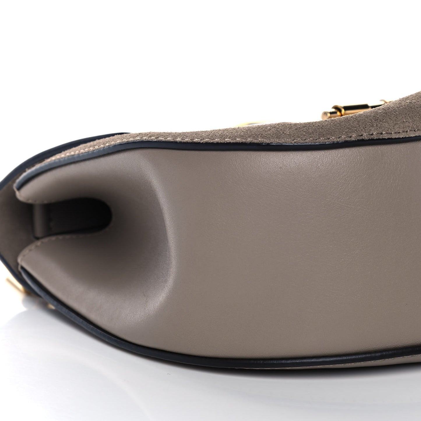 Suede Smooth Calfskin Drew Shoulder Bag Motty Grey