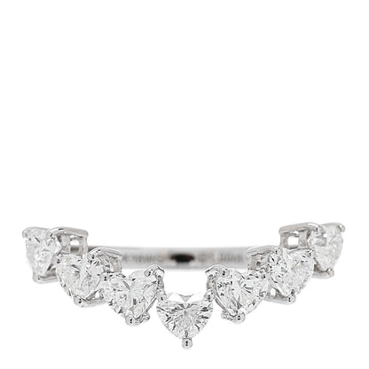 Parker & West by FASHIONPHILE 18K White Gold Diamond 1.00ctw Heart Cut Curved Ring 54 7 1 of 9