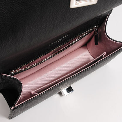 Christian Dior Grained Calfskin Small Diorama Flap Bag Black 5 of 8