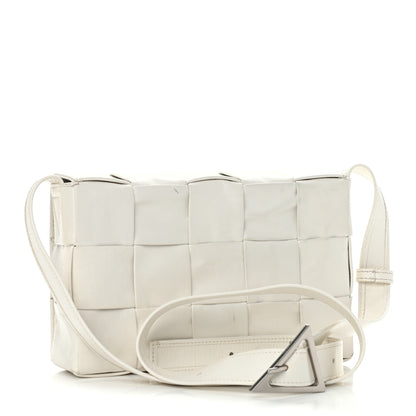 Bottega Veneta Lambskin Maxi Intrecciato Cassette Crossbody Bag White 3 of 16