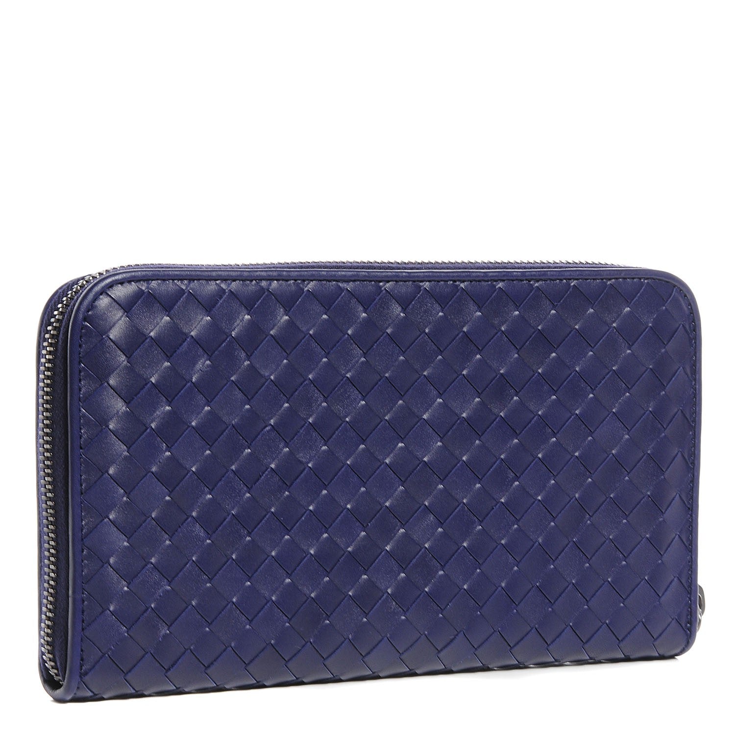 Bottega Veneta Nappa Intrecciato Zip Around Wallet Atlantic 3 of 9